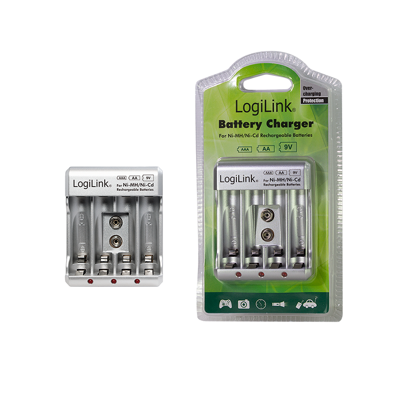 LOGILINK Battery charger for Ni-MH/Ni-Cd AA/AAA/9V accumulators - ITSHOP