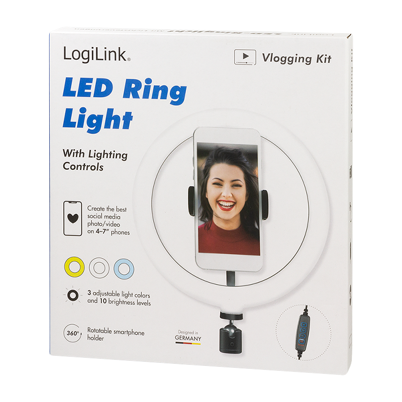 LOGILINK Smartphone ring light, Ø 20 cm