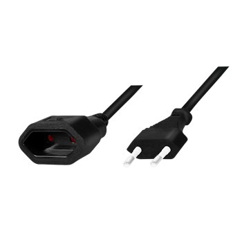 LOGILINK Power cable extension, CEE 7/16, black, 3 m
