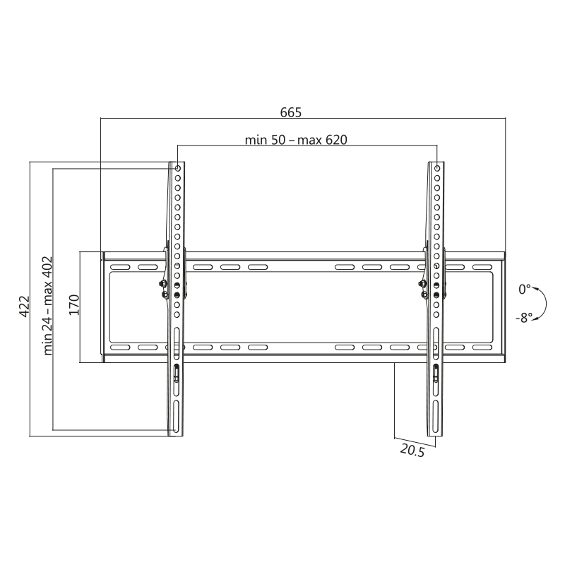 LOGILINK Veggfeste 37–70", tilt, 35 kg max.