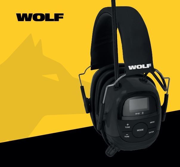 WOLF DAB+ PRO hørselvern med AUX / bluetooth IP64 - ITSHOP