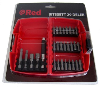 Bitssett 29 deler mutterbitssett i plastboks