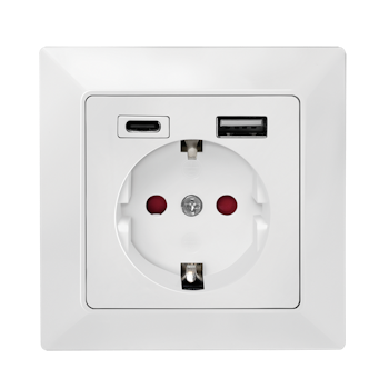 Logilink Veggkontakt med USB Wall outlet, 1x CEE 7/3, 1x USB-A, 1x USB-C
