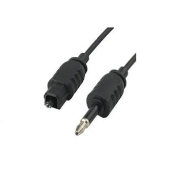 Fiberoptisk kabel til toslink - 3,5mm optisk jack 2m sort