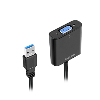 LOGILINK USB 3.0 han til VGA hun1080p, black, 0.15m