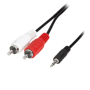 LOGILINK Audio cable, 3.5 mm 3-pin/M to 2x RCA/M, black, 5m