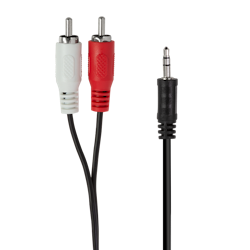 LOGILINK Audio cable, 3.5 mm 3-pin/M to 2x RCA/M, black, 5m