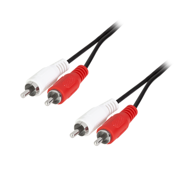LOGILINK Audio cable, 2x RCA/M to 2x RCA/M, black, 5m