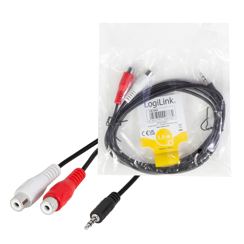 LOGILINK Minijack 3,5mm han til RCA hun 1,5m