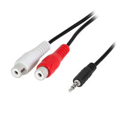 LOGILINK minijack 3,5mm han til RCA hun 5meter