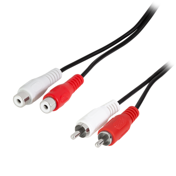 LOGILINK 2x RCA han - 2x RCA hun 5m Forlengelseskabel