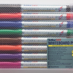 Artline Whiteboardpenn 541T 2i1 Sett med 8 farger