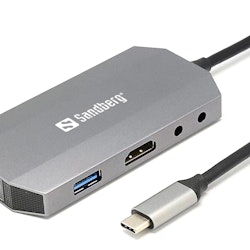 USB-C 6-in1 Travel Dock med nettverk, HDMI, USB