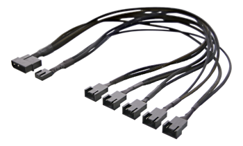 Splitter for PWM vifter | 4-pin til 5x4-pin | Molex strøm | 45cm