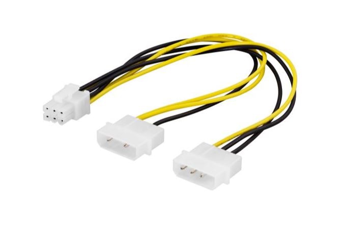 Adapter cable 2x4-pin to 6-pin PCI-Express, 25cm