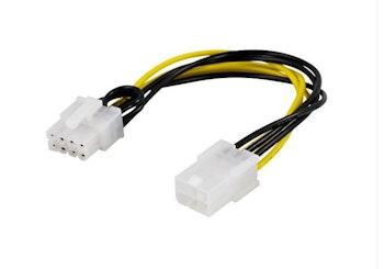 Adapter cable, 6-pin PCI-Express to 8-pin PCI-Express, 10 cm