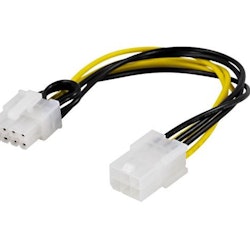 Adapter cable, 6-pin PCI-Express to 8-pin PCI-Express, 10 cm