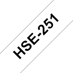 Original Brother HSe251 krympestrømpe – sort på hvit, 23,6 mm bred