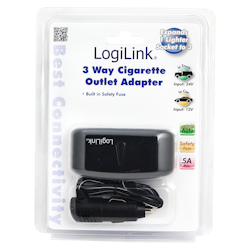 LOGILINK Cigarette lighter outlet adapter, 3-way, 120 W