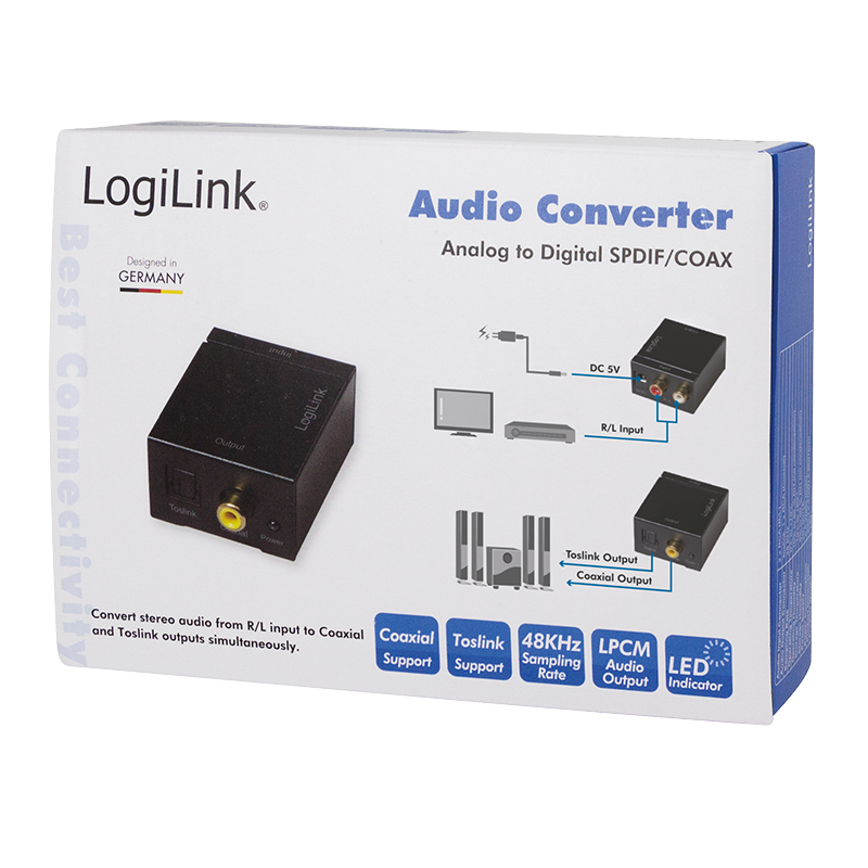 LOGILINK Analog L/R to digital coaxial and Toslink audio converter