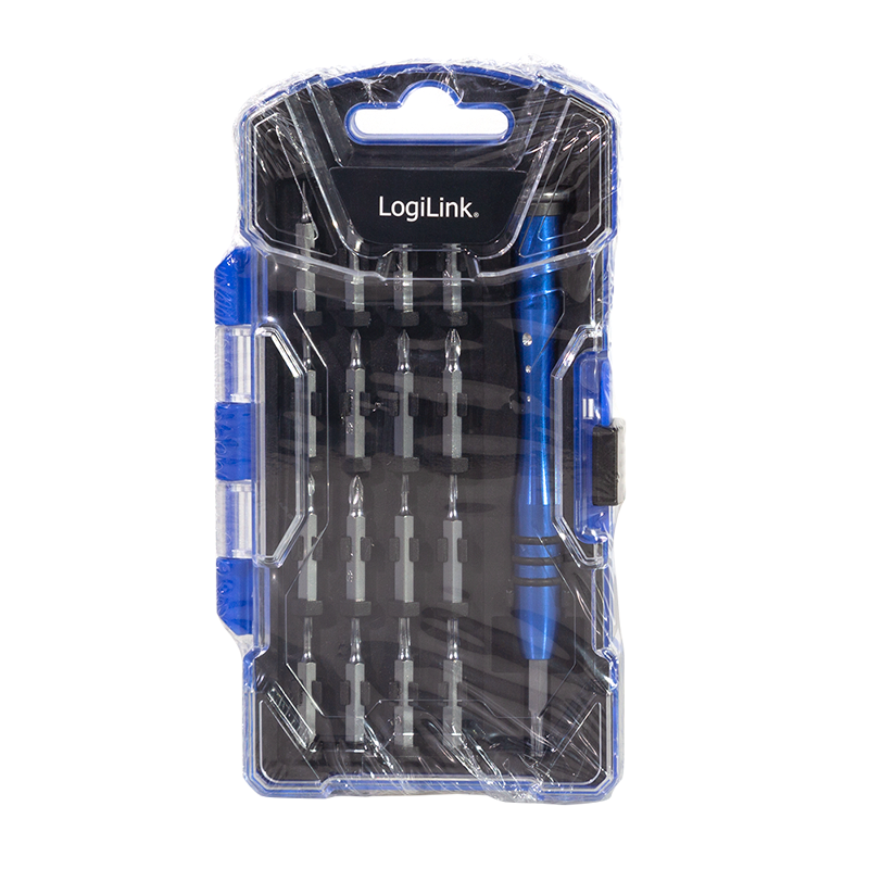 LOGILINK Screwdriver set with attachable bits, 18 pieces