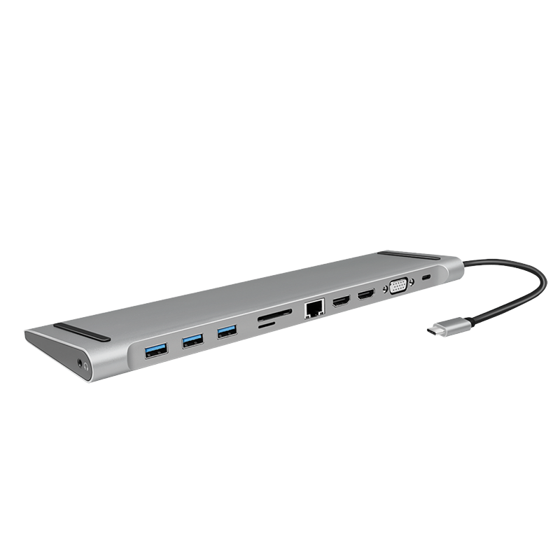 LOGILINK USB 3.2 Gen 1 Docking Station, USB-C, 11-Port, PD, silver