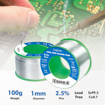 Loddetinn (Solder wire) 100 g | Ø 1 mm | Blyfri | 0.7 % kobber