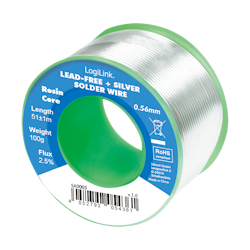 LOGILINK Solder wire Ø 0,56 mm (lead free + silver), 0,7% copper, 100