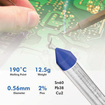 Loddetinn (Solder wire) | Ø 0,56 mm | 2% kobber | Lavt smeltepunkt 190°C