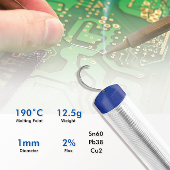 Loddetinn (Solder wire) | Ø 1 mm | 2% kobber | Lavt smeltepunkt 190°C