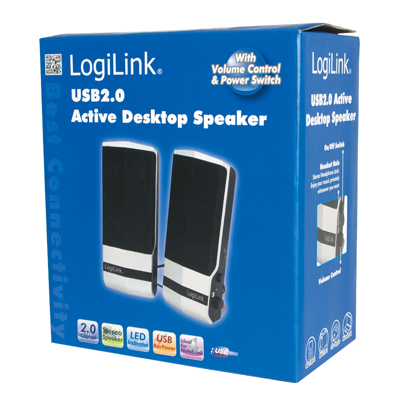 LOGILINK PC høyttalere USB strøm black/silver