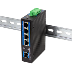 LOGILINK Switch for industri, 4-Port 1000 Mbps + 1 port SFP