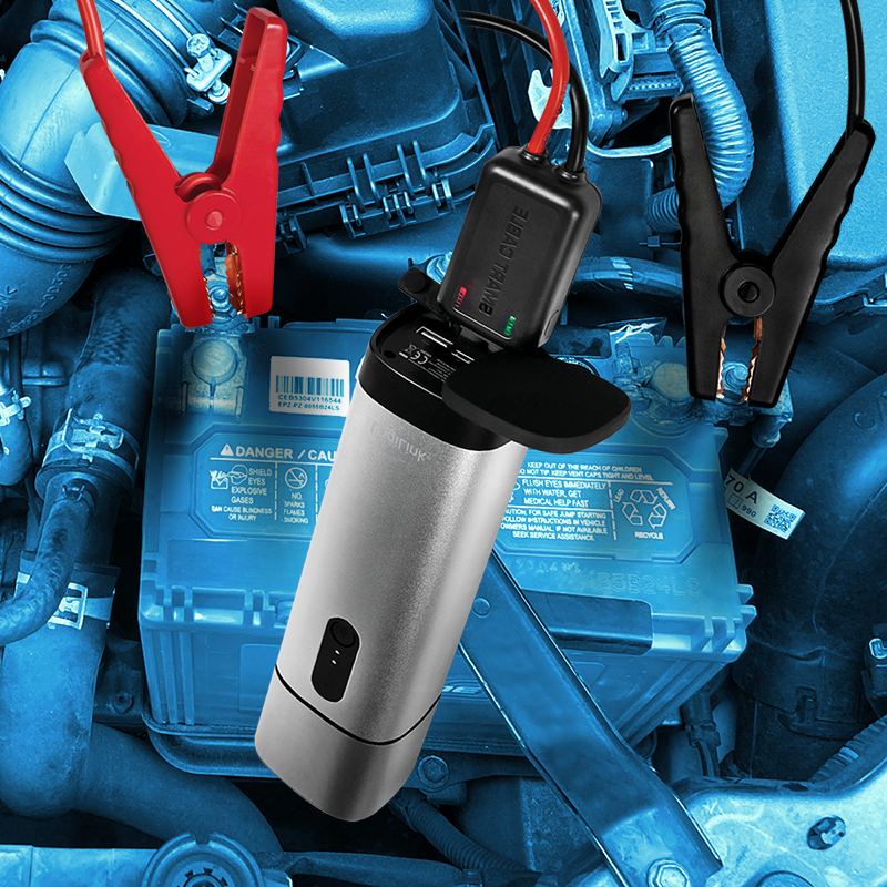 LOGILINK Powerbank 10000 mAh, 2x USB-A, car jump starter, lommelykt
