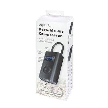 LOGILINK Oppladbar kompressor 4000mAh powerbank og lommelykt