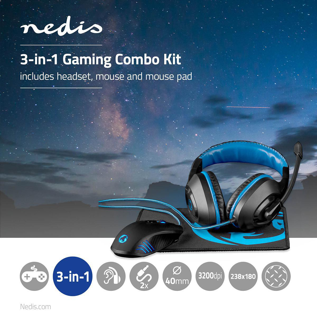 Gaming Combo Kit 3-i-1 | Headset, mus og musematte
