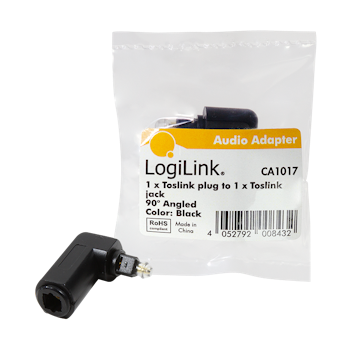 LOGILINK Lydadapter (90°), Toslink/M til Toslink/F, svart - Vribar hanplugg