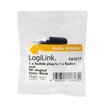 LOGILINK Lydadapter (90°), Toslink/M til Toslink/F, svart - Vribar hanplugg