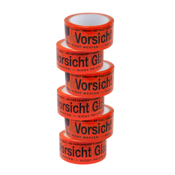LOGILINK 6pk Pakketeip 48mm x 66m Forsiktig Glass på forskjellige språk