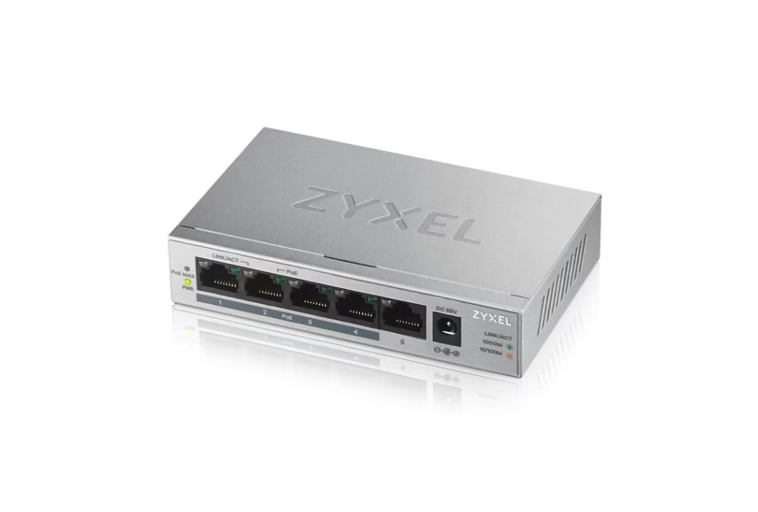 Zyxel GS1005HP PoE+ Switch 5 port, Unmanaged, 4x PoE+, 60W