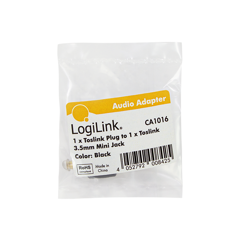 LOGILINK Lydadapter, Toslink/M til Mini-Toslink/F, svart