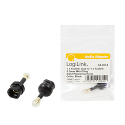 LOGILINK Lydadapter, Mini-Toslink/M til Mini-Toslink/F, svart