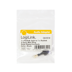 LOGILINK Lydadapter, Mini-Toslink/M til Mini-Toslink/F, svart