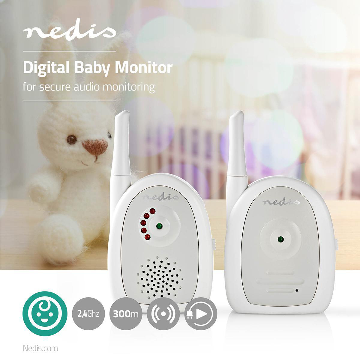 Nedis Baby Monitor Lyd Batteridrevet / Nettstrømdrevet