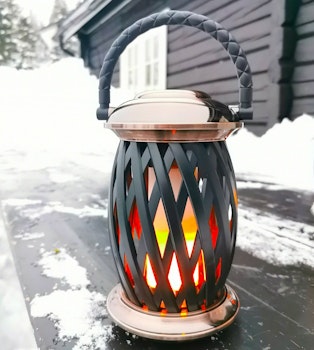 Flammelampe Homeline Ignis, flammelampe i kobber/sort,120 LEDs