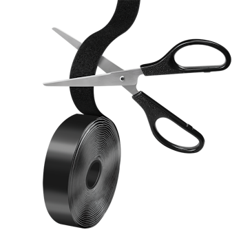 LOGILINK Selvklebende borrelåssett, sort, 25mm bred, rull, 5m