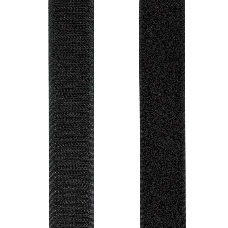 LOGILINK Selvklebende borrelåssett, sort, 25mm bred, rull, 5m