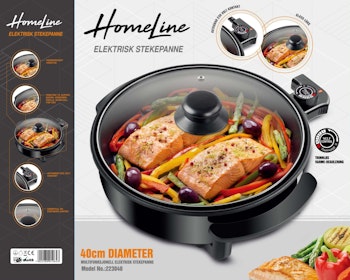 Elektrisk stekepanne Homeline rund 40 cm, 1500W