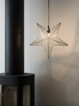 Adventsstjerne 40cm sølv