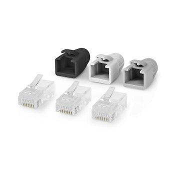 Nettverksplugg RJ45 Pass Through | UTP CAT6 | Rett | Gull belagt | 10 stk