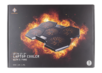 Deltaco Laptopkjøler opp til 17,3" 5x 140mm vifter